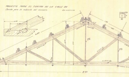 Plano de construcción de las escaleras. Proyecto original, 1924 (archivo Oficina de Construcciones de Cementos Samper).